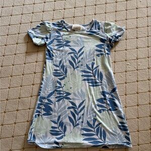 Sail to Sable Blue Leaf Pattern Kids Dress 10